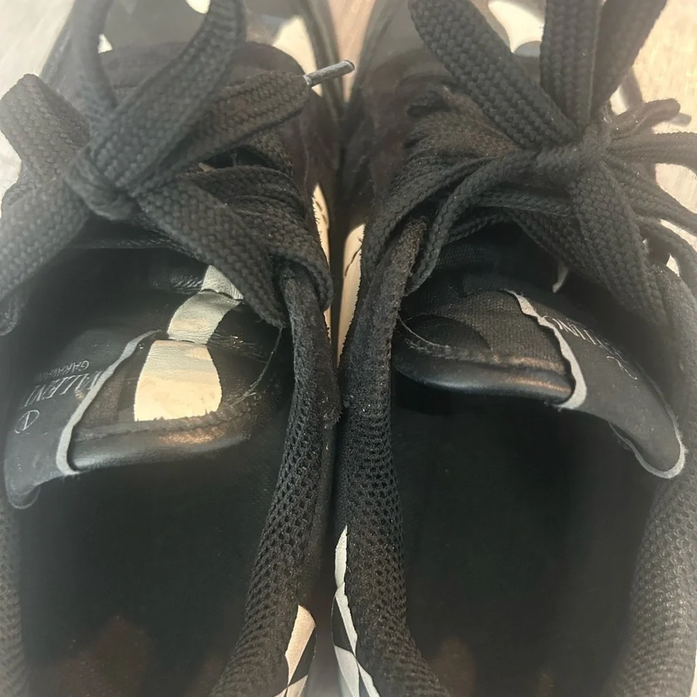 Valentino Garavani Camo Black and White Sneakers Size 5W